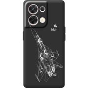 Чорний чохол BoxFace OPPO Reno 8 5G Військовий літак