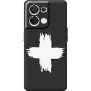 Чорний чохол BoxFace OPPO Reno 8 5G Білий хрест ЗСУ