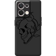Чорний чохол BoxFace OPPO Reno 8 5G Skull and Roses