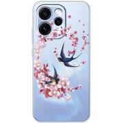 Чохол зі стразами OPPO Reno 15 Pro Swallows and Bloom