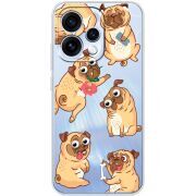 Прозорий чохол BoxFace OPPO Reno 15 с 3D-глазками Pug