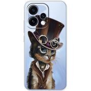 Прозорий чохол BoxFace OPPO Reno 15 Steampunk Cat
