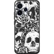 Чорний чохол BoxFace OPPO Reno 15 Skull and Roses
