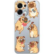 Прозорий чохол BoxFace OPPO A6 Pro с 3D-глазками Pug