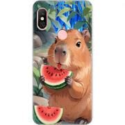 Чехол Uprint Xiaomi Redmi Note 6 Pro Капібара з кавуном