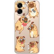 Прозорий чохол BoxFace OPPO A6 с 3D-глазками Pug