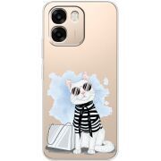 Прозорий чохол BoxFace OPPO A6 Cat Style