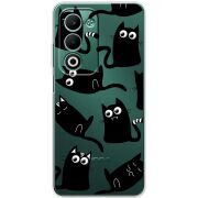 Прозорий чохол BoxFace OPPO A5 с 3D-глазками Black Kitty