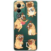Прозорий чохол BoxFace OPPO A5m с 3D-глазками Pug
