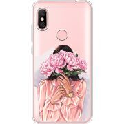 Прозрачный чехол Uprint Xiaomi Redmi Note 6 Pro Девушка с Пионами