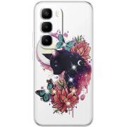 Чохол зі стразами Infinix Hot 60 Pro Plus Cat in Flowers
