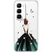 Чохол зі стразами Infinix Hot 60 Pro Plus Girl in the green dress