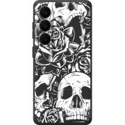 Чорний чохол BoxFace Samsung Galaxy S26 Plus (S947) Skull and Roses