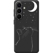 Чорний чохол BoxFace Samsung Galaxy S26 Plus (S947) Місячний кіт