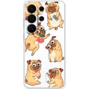 Прозорий чохол BoxFace Samsung Galaxy S26 Ultra (S948) с 3D-глазками Pug