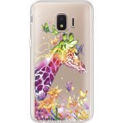 Прозрачный чехол Uprint Samsung J260 Galaxy J2 Core Colorful Giraffe