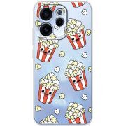 Прозорий чохол BoxFace OPPO Reno 15 F с 3D-глазками Popcorn