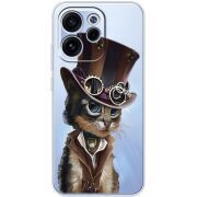 Прозорий чохол BoxFace OPPO Reno 15 F Steampunk Cat