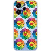 Прозорий чохол BoxFace OPPO Reno 15 FS Hippie Flowers