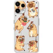 Прозорий чохол BoxFace Nothing Phone (3a) Lite с 3D-глазками Pug