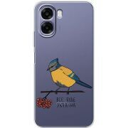 Прозорий чохол BoxFace OPPO A6x Синиця і калина