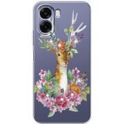 Чохол зі стразами OPPO A6x Deer with flowers
