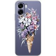 Чохол зі стразами OPPO A6x Ice Cream Flowers