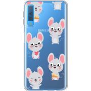 Прозрачный чехол Uprint Samsung A750 Galaxy A7 2018 с 3D-глазками Mouse