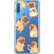 Прозрачный чехол Uprint Samsung A750 Galaxy A7 2018 с 3D-глазками Pug