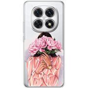 Прозорий чохол BoxFace Xiaomi Redmi Note 15 4G Девушка с Пионами