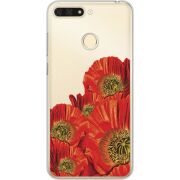 Прозрачный чехол Uprint Honor 7C Red Poppies