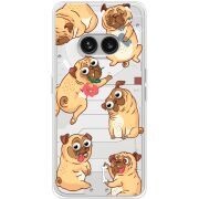 Прозрачный чехол BoxFace Nothing Phone (2a) Plus с 3D-глазками Pug