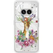 Чехол со стразами Nothing Phone (2a) Plus Deer with flowers