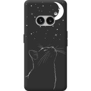 Черный чехол BoxFace Nothing Phone (2a) Plus Місячний кіт