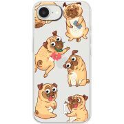 Прозорий чохол BoxFace Apple iPhone 17e с 3D-глазками Pug