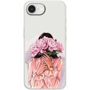 Прозорий чохол BoxFace Apple iPhone 17e Девушка с Пионами