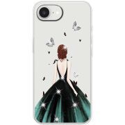Чохол зі стразами Apple iPhone 17e Girl in the green dress