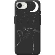 Чорний чохол BoxFace Apple iPhone 17e Місячний кіт