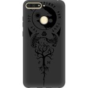 Черный чехол Uprint Honor 7C Hugin and Munin
