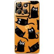Прозорий чохол BoxFace Motorola G17 с 3D-глазками Black Kitty