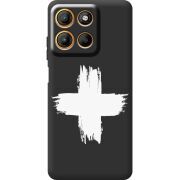 Чорний чохол BoxFace Motorola G17 Білий хрест ЗСУ