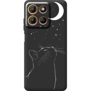 Чорний чохол BoxFace Motorola G17 Місячний кіт