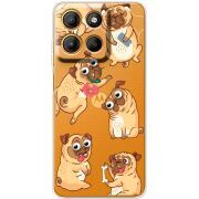 Прозорий чохол BoxFace Motorola G17 Power с 3D-глазками Pug