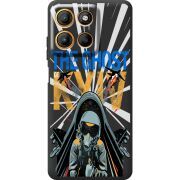 Чорний чохол BoxFace Motorola G17 Power Привид Києва в дії