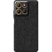 Чорний чохол BoxFace Motorola G17 Power Leaves