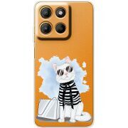 Прозорий чохол BoxFace Motorola Edge 60 Neo Cat Style