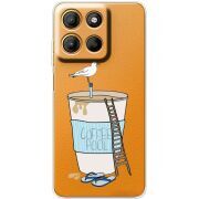 Прозорий чохол BoxFace Motorola Edge 60 Neo Segull in Cofee Pool