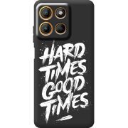 Чорний чохол BoxFace Motorola Edge 60 Neo Hard Times Good Times