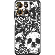 Чорний чохол BoxFace Motorola Edge 60 Neo Skull and Roses