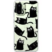 Прозорий чохол BoxFace OnePlus 15R с 3D-глазками Black Kitty